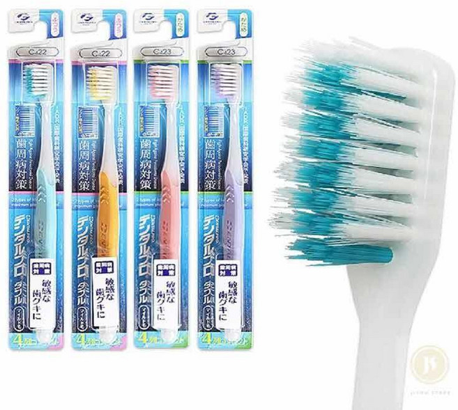 스토어-다유 일본칫솔세트 칫솔 W 시리즈 4 열헤드 보통모 강한모, 지그재그 C3 32