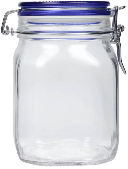 쨈병 원두보관병 잼병 과일청 밀폐 유리병 피도병 보르미올리 fido 이태리, 블루_1000ml, 1개