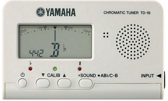 야마하 크로마틱 튜너 악기 튜닝 TD-19 화이트, 1개