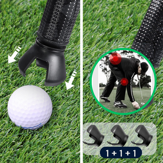 쿨웨이브 골프공 회수기 픽업기 볼픽업 그립탈부착형 (3P세트), 1세트, 검정