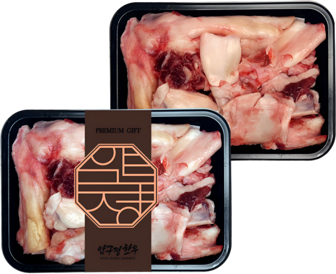 한우 도가니 스지 500g | 보양식 찜 수육 국물용 곰탕용 도가니탕 재료 사골 스지탕 몸보신 소뼈 힘줄 알스지 콜라겐 투뿔 마장동 프리미엄 국내산 소고기 추천 [냉동] 압구정한우, 2개, 500g 스지