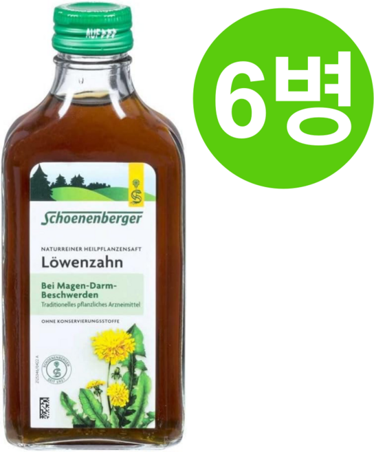독일 Schoenenberger 쉐넨베르거 민들레즙 200mlX6병, 200ml, 6개