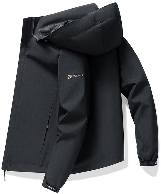 에버유어스 아웃도어 등산복 바람막이 남녀 봄 퓨어 컬러 탈부착 트레이닝 등산복 블랙 그린