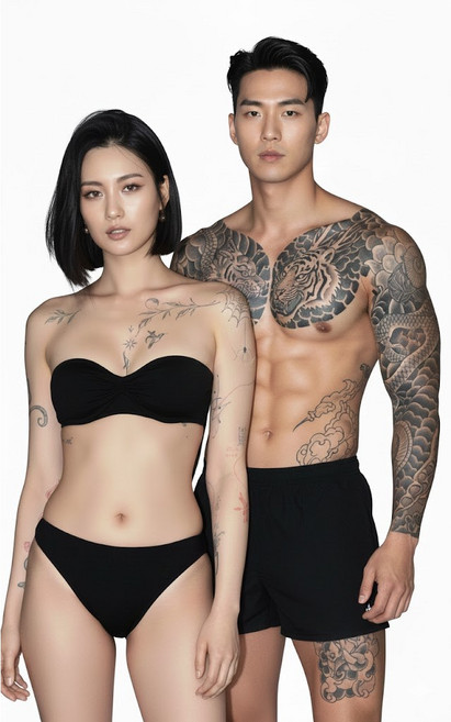 진짜 문신같은 타투스티커 반영구 문신 레터링 리얼 타투, 중형570, 1개