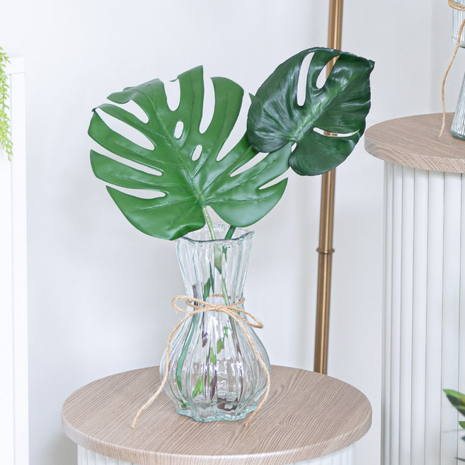 초록 몬스테라 조화식물 장식 화병 set 40cm (DIY) 인테리어 그린플랜트 여름 테이블 꾸미기 소품, 1개, 볼륨화병