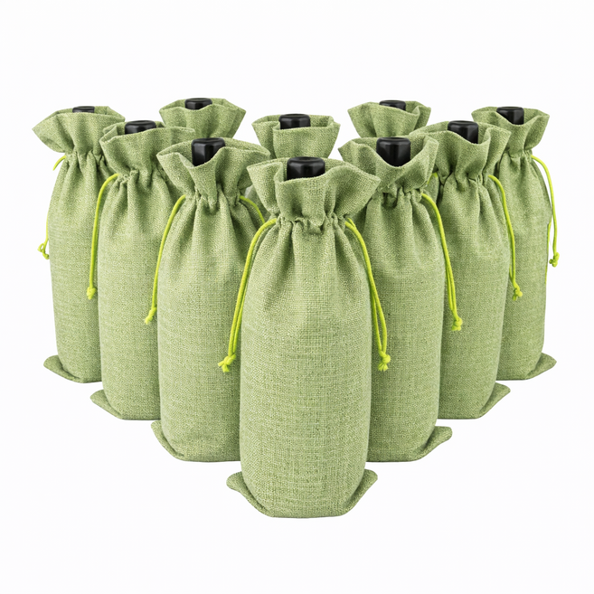 유리병 와인병 스윙병 포장 답례품 선물 포장 와인병 파우치 케이스 10매, 그린민트10P