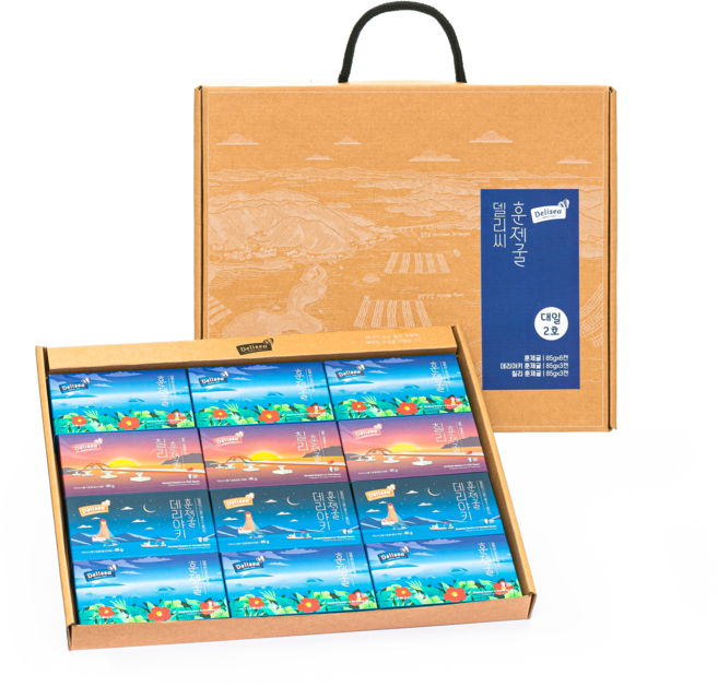 훈제굴통조림 세트 대일2호(오리지널 6캔 데리야키 3캔 칠리 3캔 85g/1캔), 1개