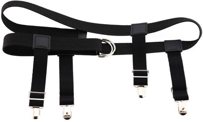 가터 서스펜더 클립 스타킹을 가진 남성 여성 탄성 나일론 허리 벨트 바지 청바지 홀더 스트랩 조절 가능한 클램프