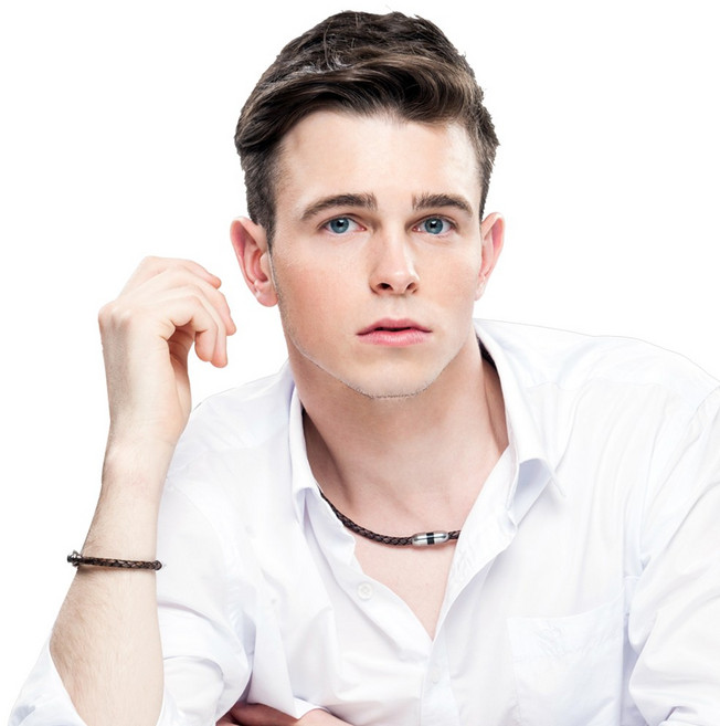 아나파 미세전류 건강 목걸이 팔찌 세트 (가죽 불소고무 체인 모음), 가죽 브라운 세트, 남자(50~51cm), 17cm, 1개