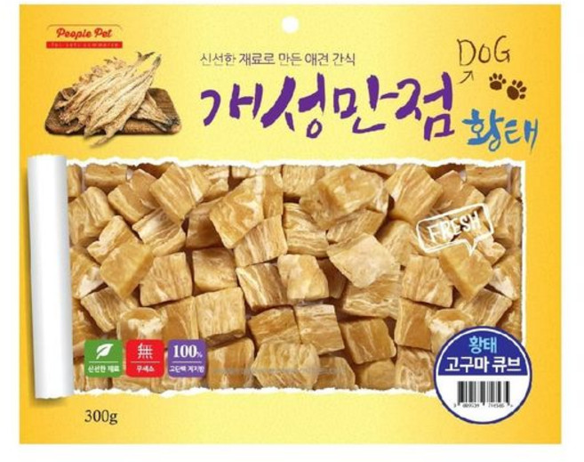 테온셀 개성만점 황태고구마 큐브 300g, 황태 고구마 큐브, 1개