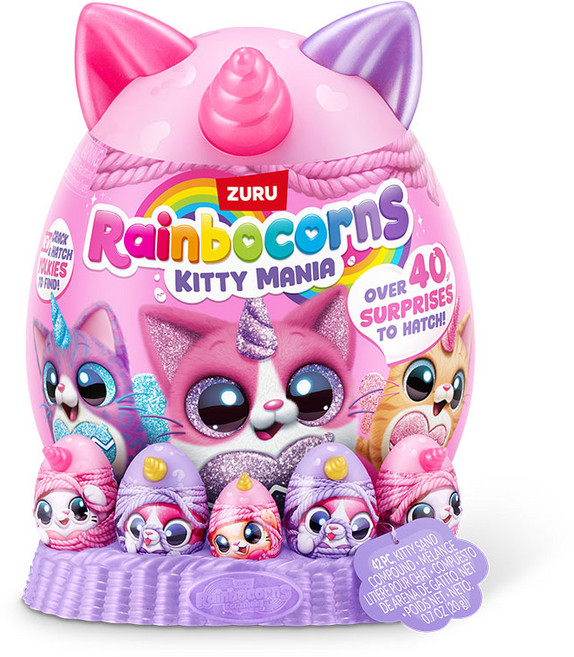 레인보우콘 키티마니아 랜덤 고양이 인형, 1개