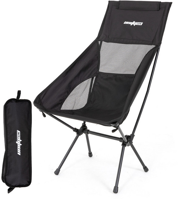 캠핑체어 초경량 조립식 릴렉스 의자 휴대용 접이식 낚시 피크닉 폴딩체어, 1개, 블랙