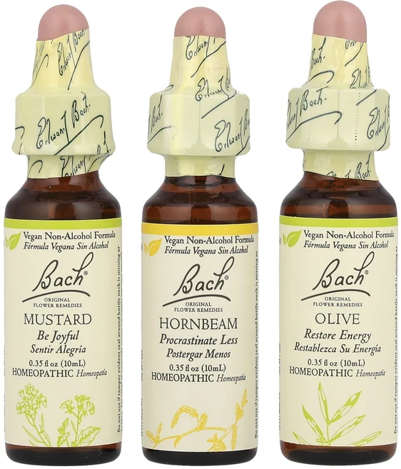 Bach 오리지널 꽃 요법 정신 에너지 키트 정서적 기복 스포이트 3개 각 10ml(0.35fl oz), Bach오리지널꽃요법정신에너지키트정서적기복스포이트3개각 - 쿠팡