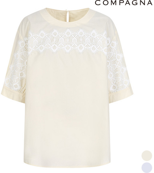 꼼빠니아 레이스 포인트 블라우스 CACU4-WRB350