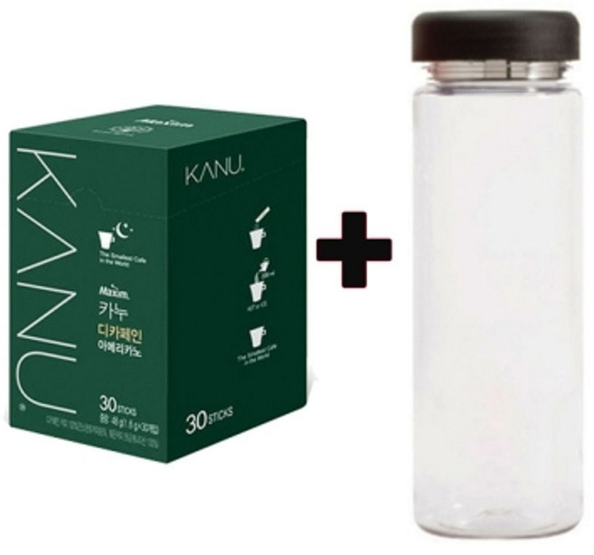 맥심 카누 미니 디카페인 아메리카노 30T+워터보틀 ala+51316wV, 900mg