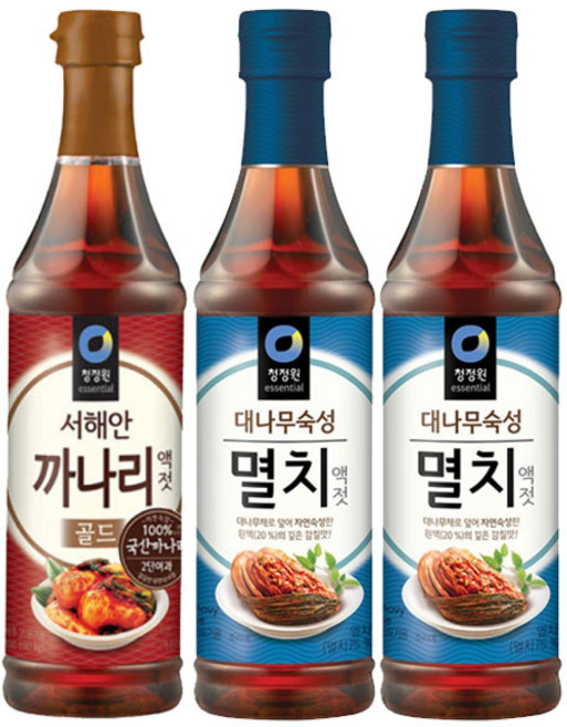 청정원 까나리 액젓 500g 1개 + 멸치액젓 500g 2개, 1세트