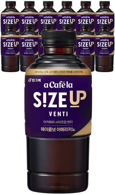 빙그레 아카페라 사이즈업 벤티 헤이즐넛, 12개, 600ml