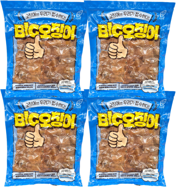 빅 오징어 몸통구이, 4개, 200g