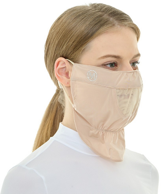 엠투디 큐빅 골프마스크 자외선차단 마스크 얼굴햇빛가리개, 베이지 큐빅 (여성용), 1개