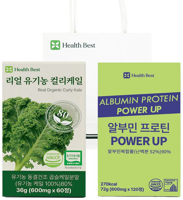 부모님 건강 효도 선물세트 알부민 + 컬리케일 + 쇼핑백