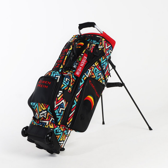 아이젠하임정품 말리 바퀴형 휠 스탠드 골프백, 블랙(BLACK)