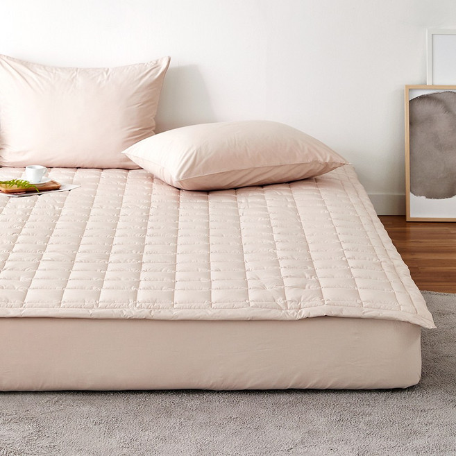 알러지케어 60수 고밀도 침대패드 알러코튼 매트리스패드, 소프트베이지