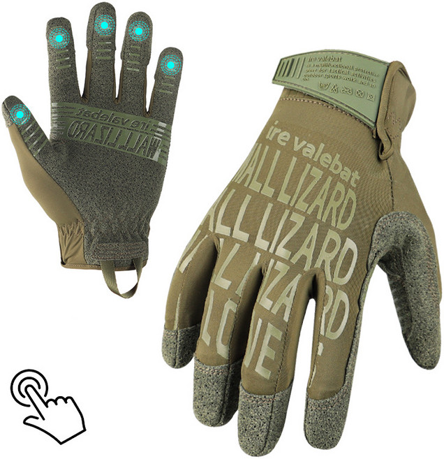 T300 고급형 등산장갑 / 스마트폰 터치 봄 여름 가을 등산스틱 로프용 장갑, 1개, 군녹색