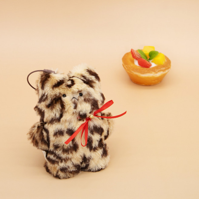 레오파드 꼬지냥 고양이 인형 키링 폭신 귀여운 가방 자동차 키홀더 열쇠고리