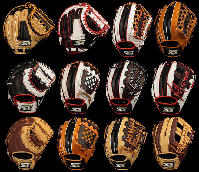 스톰 25시즌 운 슈퍼스타 시리즈 내야 외야 투수 포수 1루 올라운드 미트 글러브, 1개, 올라운드-경첩바둑판웹 블랙/화이트