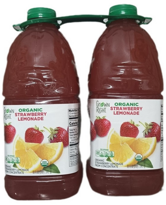 유기농 딸기 레몬에이드 대용량 레몬음료 2.84L 2개, 2.84L × 2개