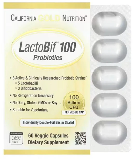 캘리포니아 골드 뉴트리션 락토비프 100 유산균 1000억 CFU 60캡슐, 60정, 1박스 - 쿠팡