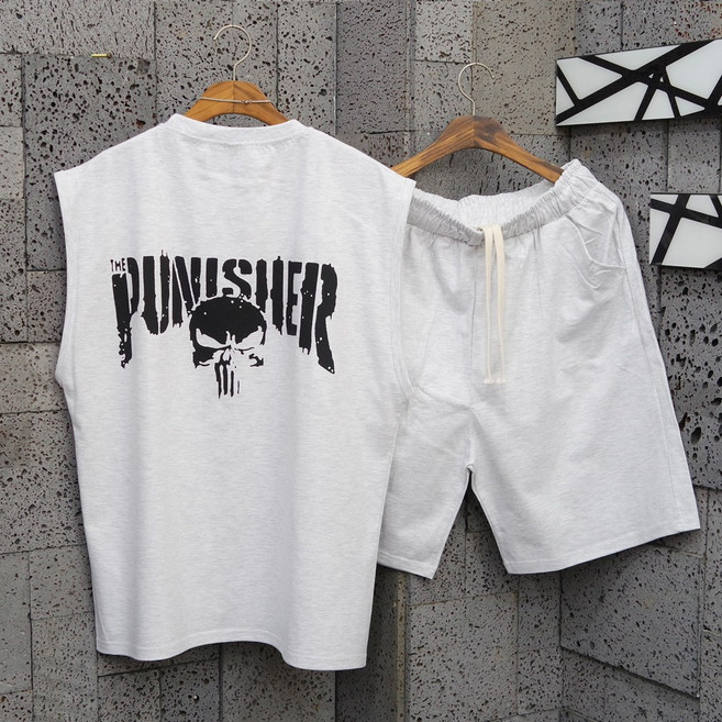 아이야/민소매/나시티/오버핏/티셔츠/세트 [남자나시세트] PUNISHER