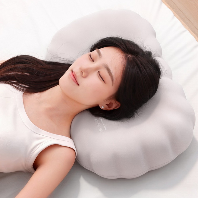 희망가 고밀도 메모리폼 조개형 경추베개 심층수면 목편안 베개, 1개, 그레이