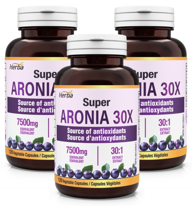 아로니아정 7500mg 120식물성캡슐 30배 농축 고함량 아로니아 캡슐 안토시아닌 허바 캐나다, 120, 3개