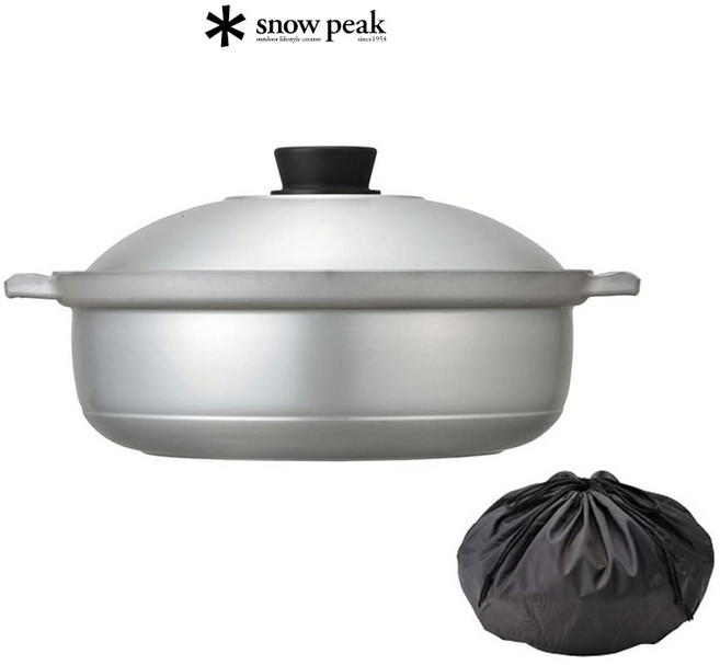 스노우피크 알루미늄 전골냄비 샤브샤브 캠핑냄비 6리터 3-4인용, 1개