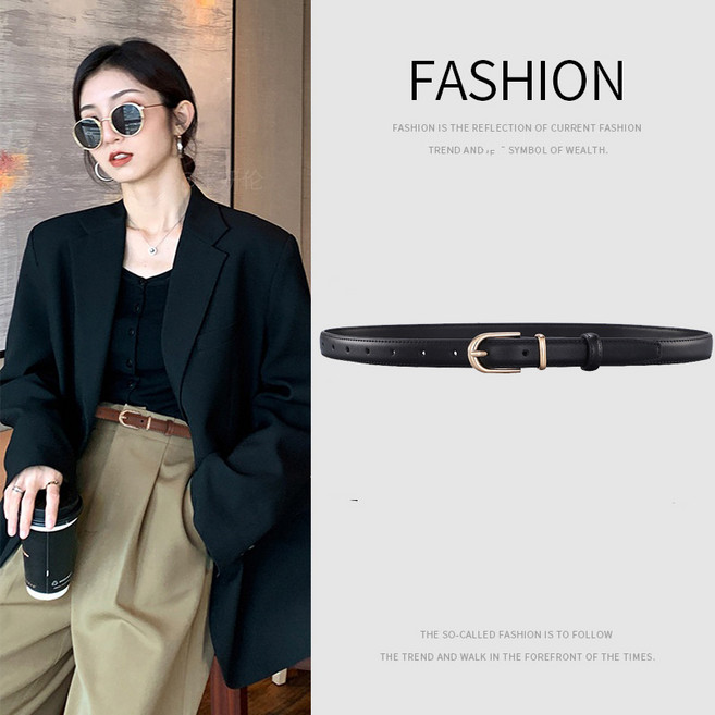벨트 숙녀 합금 핀 소 가죽 벨트 숙녀 백합감 간편한 양복 청바지 벨트
