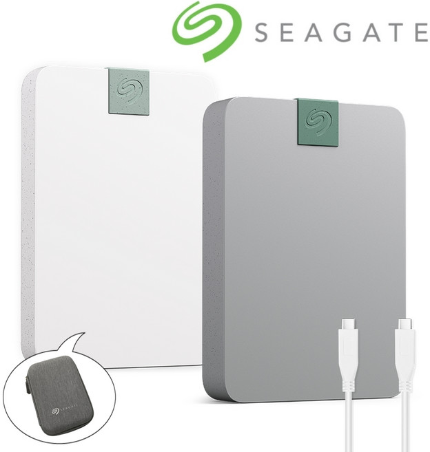 씨게이트 Ultra Touch USB-C 데이터복구 외장하드 STMA5000400, 5TB, 페블 그레이(외장하드), 그레이(파우치)