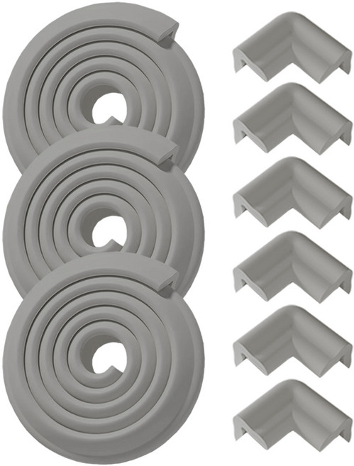 MZ생활 에어쿠션 더 두꺼운 17mm 모서리보호대 3p + 코너보호대 6p, 1세트, 그레이