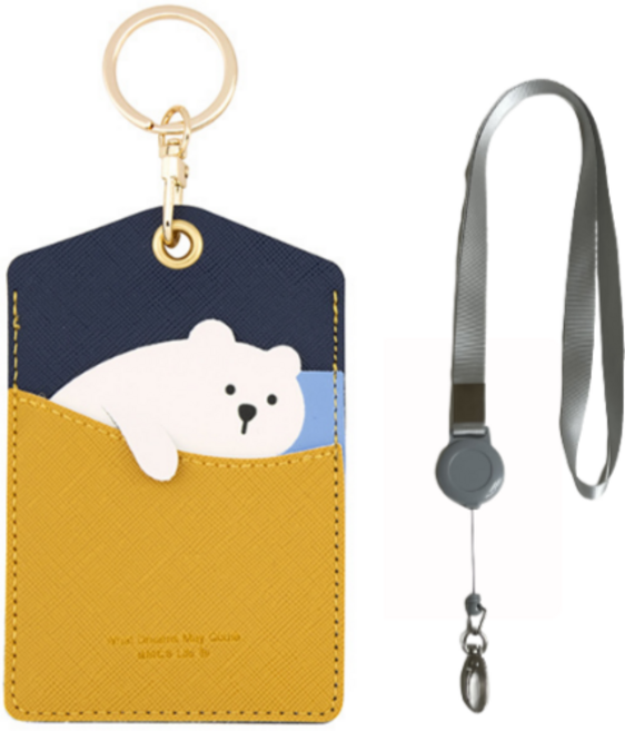 큐앤캐롯 귀여운 애니멀 카드케이스 키링 목걸이