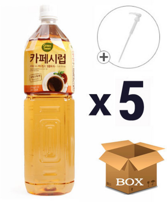대상 카페시럽 1.5L 3개 + 시럽펌프, 5개
