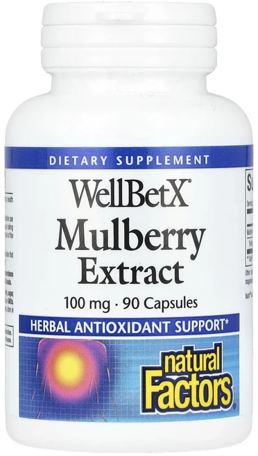 몸관리하세요 겨울입니다 Natural Factors WellBetX 멀베리 추출물 100mg 캡슐 90정 특별관리진행, NaturalFactorsWellBetX멀베리추출물10, 1개 - 쿠팡