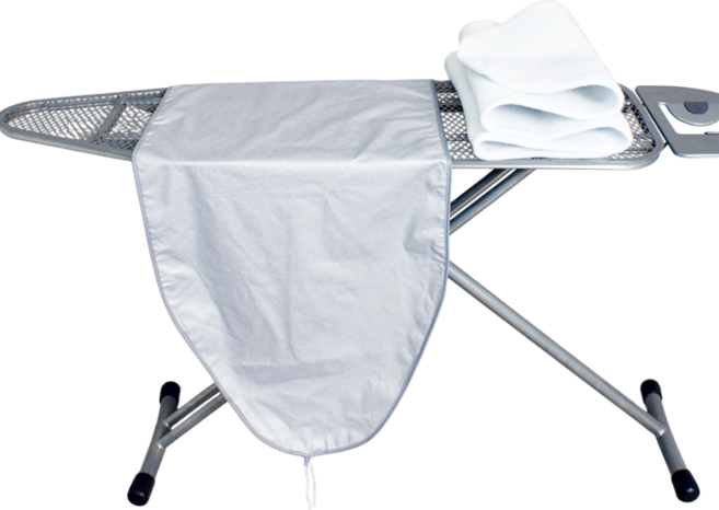 [한즈홈] 호텔 스탠드 다리미판 커버+패드 (105 x 45cm) 메탈 실버 (다리미판 미포함). HZC, 1개