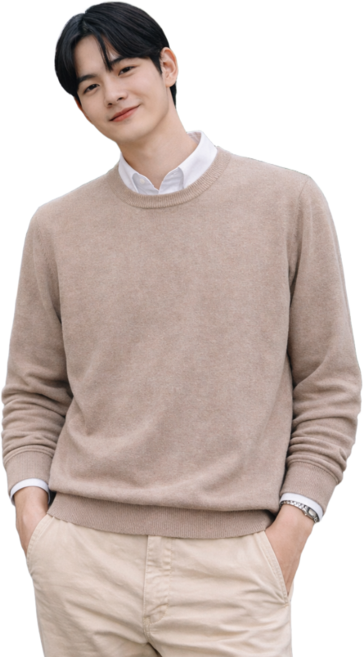 MS HOME 라운드 니트 긴팔 남성 빅사이즈