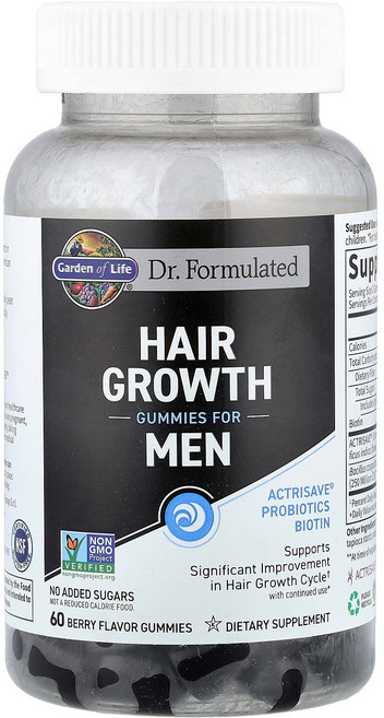 Garden of Life Hair Growth Gummies for Men Berry 60 Gummies, 60정