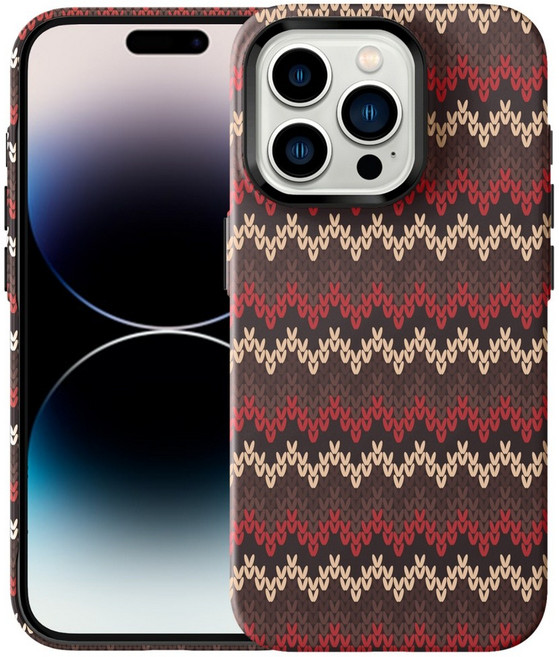 아이폰15프로 케이스 탄소섬유패턴 얇은 슬림 케이스, 패턴브라운