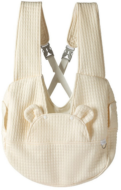 ATB 강아지 포대기 앞가방 고양이 이동가방 슬링백, 아이보리, 1개