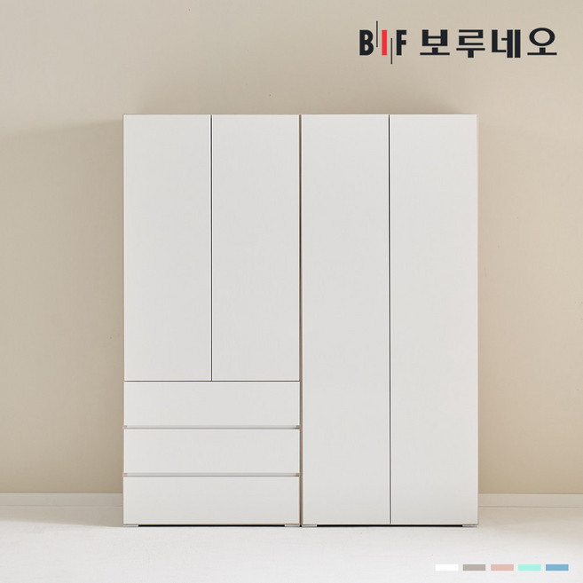 보루네오 비컴 1600 J세트 장롱 장농 이불장 미니 아이 작은방 원룸 슬림 5자 6자, 화이트 BC046
