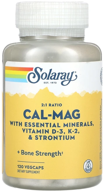 Solaray 2:1 비율의 Cal-Mag 베지 캡슐 120정, Solaray21비율의CalMag베지캡슐120정, 1개 - 쿠팡