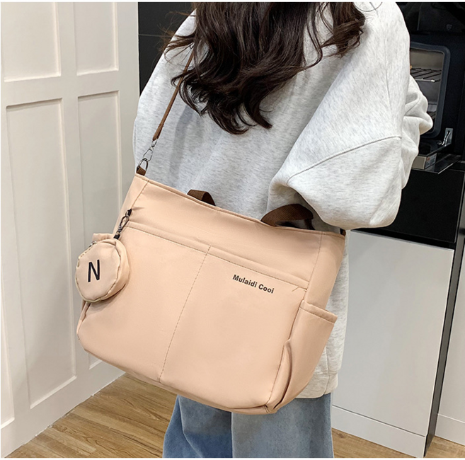 가벼운 수납 캔버스 가방 크로스 토트 에코백 에어팟 테블릿