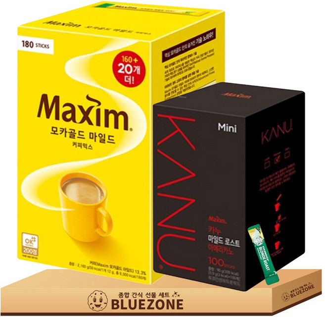 맥심 모카골드마일드 180T 카누 미니마일드로스트아메리카노100T 스타벅스1T, 900mg, 1